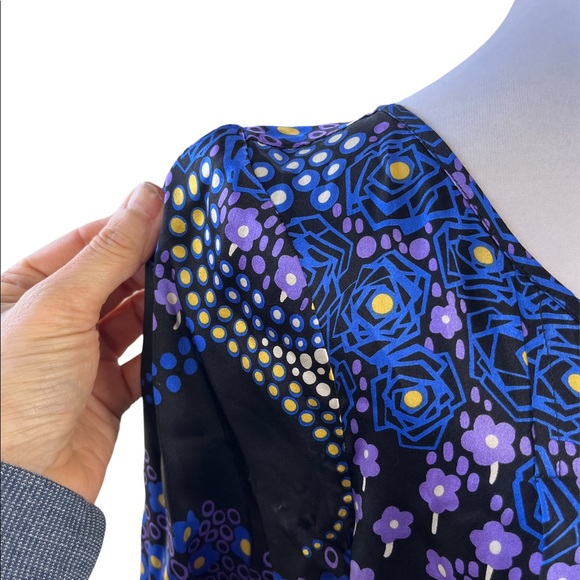 Calypso 100% Silk A Line Floral Dress Keyhole Front size Small - Picture 5 of 17